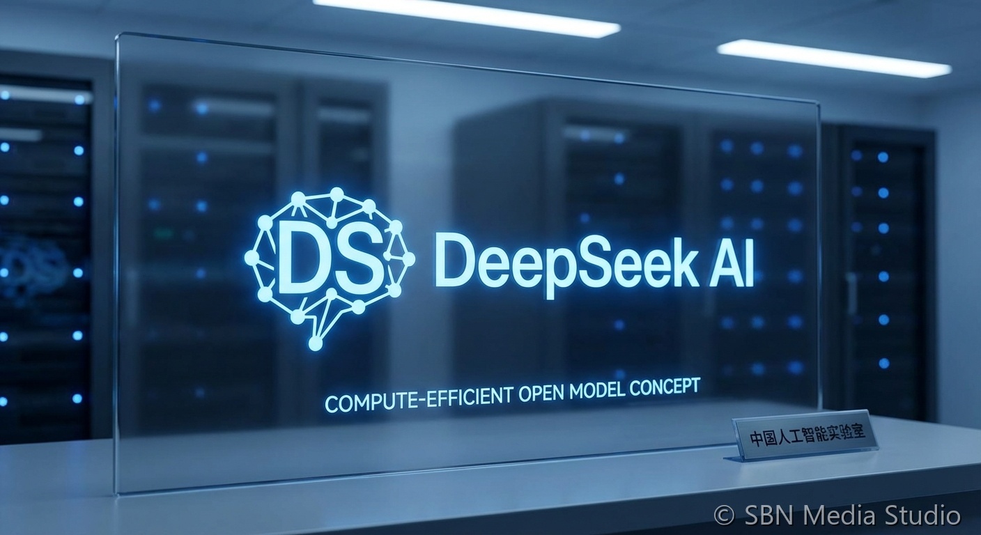 Efficiency and optimization concept representing DeepSeek's compute-efficient approach