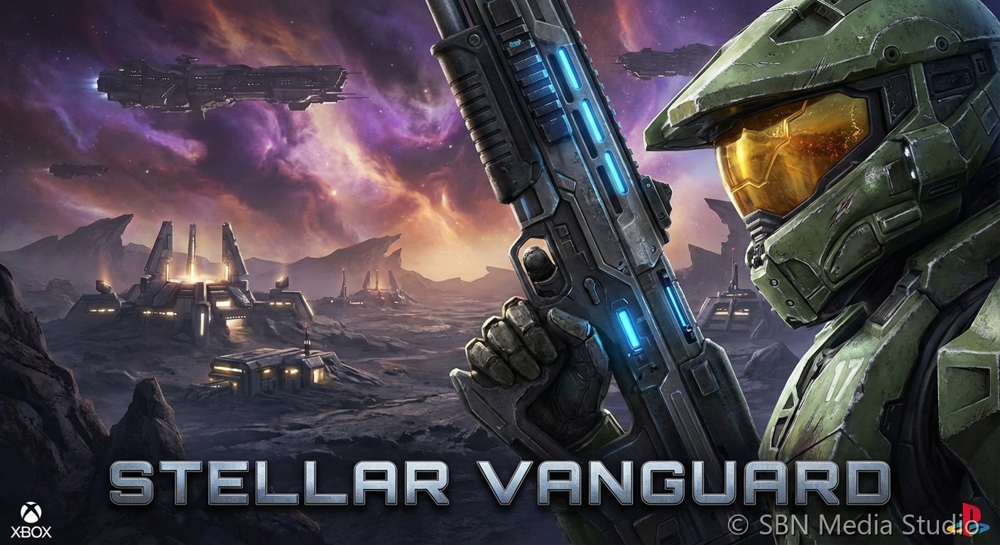 Futuristic armored soldier silhouette representing Halo's Master Chief