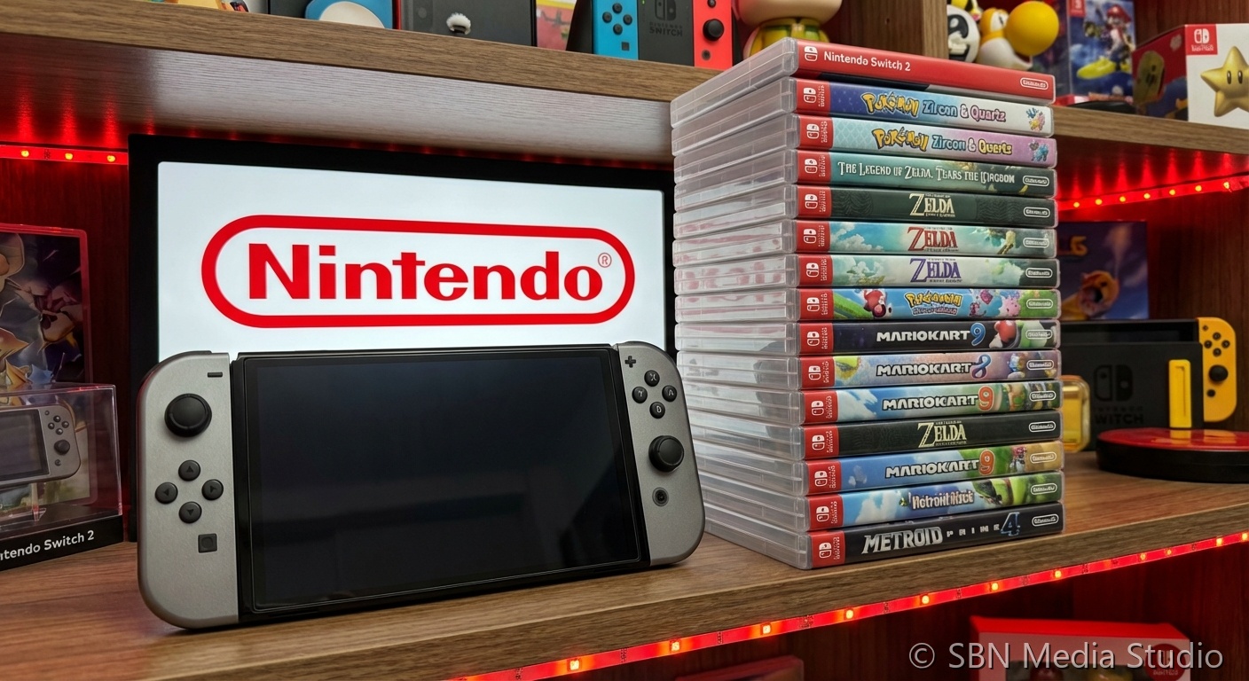 Handheld gaming console representing Nintendo Switch 2 lineup