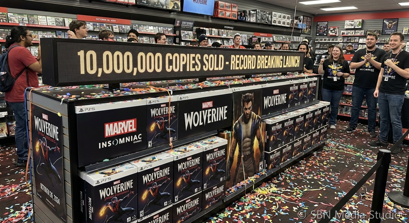 Gaming controller with dramatic lighting representing Marvel's Wolverine record-breaking sales